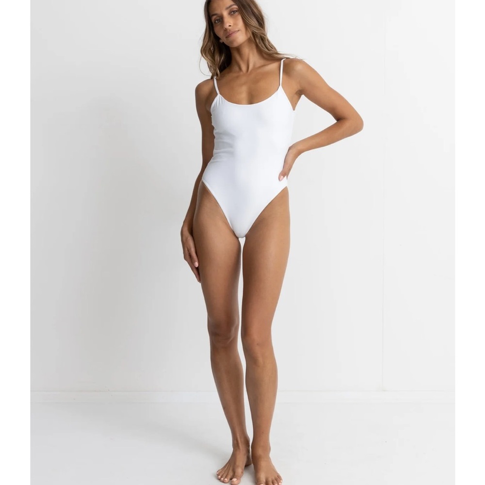 White Ribbed One piece - Picture 3 of 7